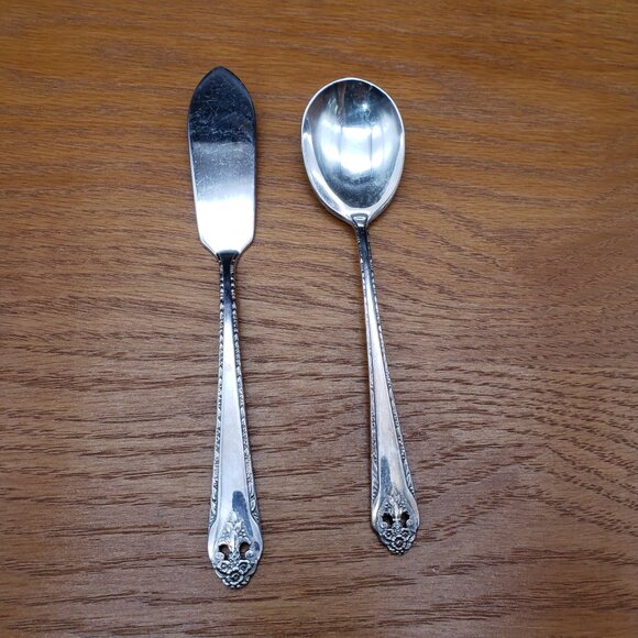 Vintage Holmes & Edwards 52pc Silverplated Flatware Set Lovely Lady Pattern - Picture 7 of 10